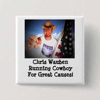 Chris Wauben die Cowboy voor de Button van de Grot