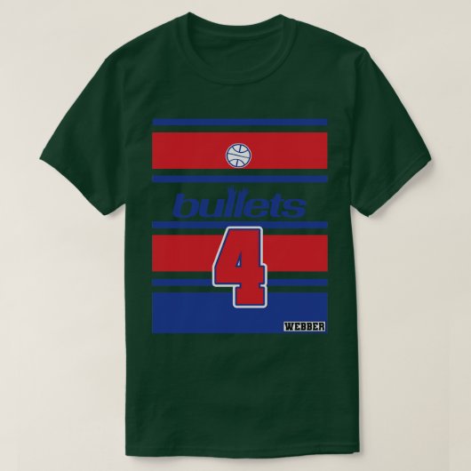 Chris Webber Retro Style Bullets Throwback Jersey T-shirt (Design voorkant)