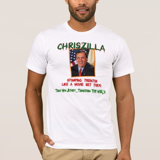 Chris ZILLA - Gov. Chris Christie Fited Mannen T T-shirt (Voorkant)