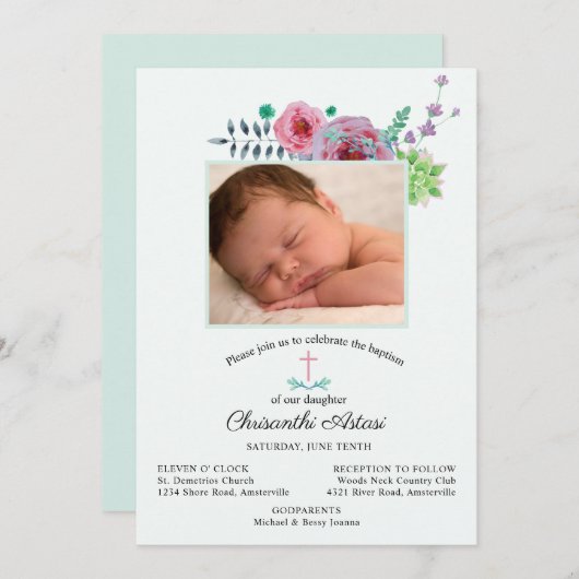 Chrisanthi Uitnodiging (Voorkant / Achterkant)