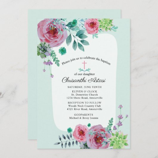 Chrisanthi Uitnodiging (Voorkant / Achterkant)