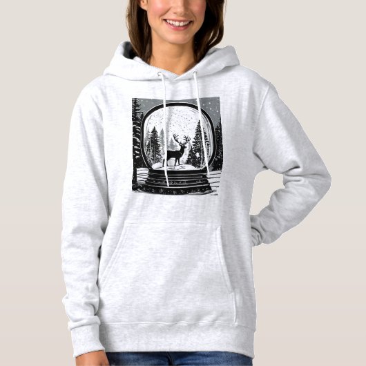 Chrismas deer and trees hoodie for women (Voorkant)