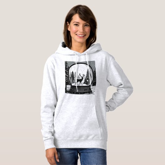 Chrismas deer and trees hoodie for women (Voorkant volledig)