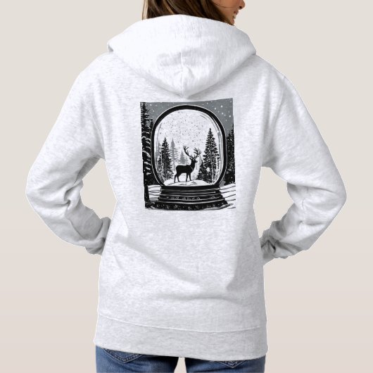 Chrismas deer and trees hoodie for women (Achterkant)