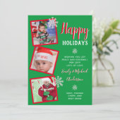 Chrismas Foto collage Sjabloon Greetings nodigt ui Kaart (Staand voorkant)