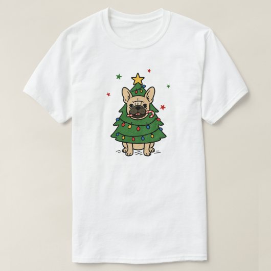 Chrismas french bulldog tshirt (Design voorkant)