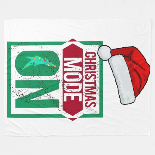 chrismas mode on in u Fleece Blanket (Voorkant (Horizontaal))