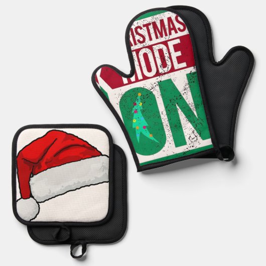 chrismas mode on in u ovenwant & pannenlap set (Voorkant / Achterkant)