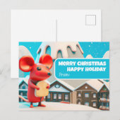 Chrismas Town Mice kreeg cadeau Briefkaart (Voorkant / Achterkant)