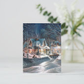 Chrismas Winter Cottage Briefkaart (Staand voorkant)