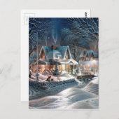 Chrismas Winter Cottage Briefkaart (Voorkant / Achterkant)