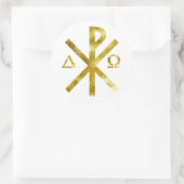 Chrisme Alpha Oméga OR-2 Ronde Sticker (Tas)