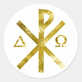Chrisme Alpha Oméga OR-2 Ronde Sticker