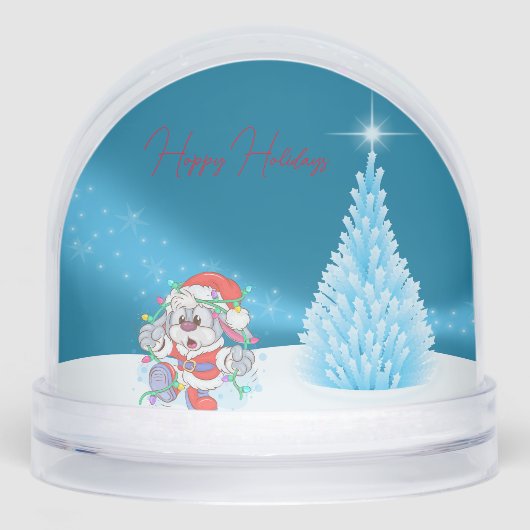 Chrismtas Bunny Rabbit Snow Wereldbol Sneeuwbol (Voorkant)