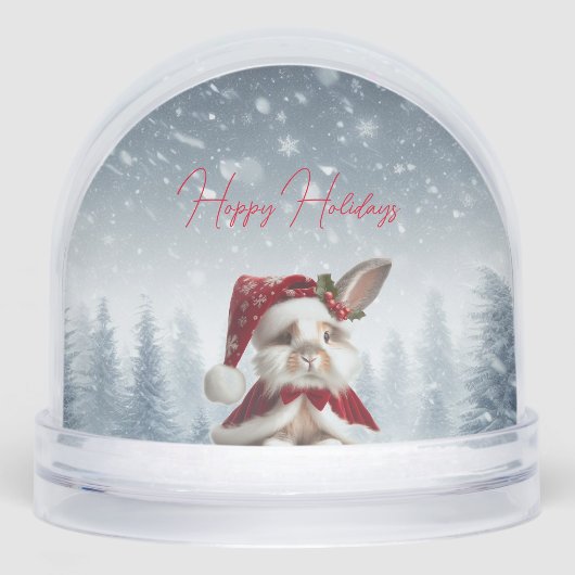 Chrismtas Bunny Rabbit Snow Wereldbol Sneeuwbol (Voorkant)