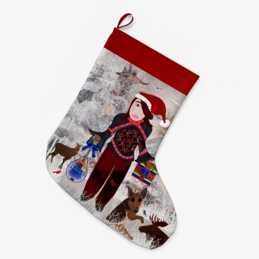 Chrismtas Cadeaus Het creatieve ontwerp van LeeMar Grote Kerstsok (Voorkant (Hangend))