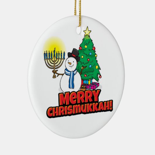 Chrismukkah-boomversiering Keramisch Ornament (Rechts)