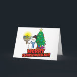 Chrismukkah Card Feestdagen Kaart<br><div class="desc">Dit is een geweldige en leuke Chrismukkah kaart voor het seizoen van december. Als jij of iemand die je kent zowel Kerstmis als Hanukkah vieren,  is de kans groot dat ze Chrismukkah kennen of zelfs vieren!</div>