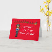 Chrismukkah Card met Hasidic Jewish Man           Kaart (Gele Bloem)