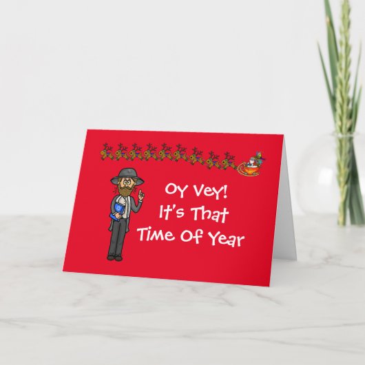 Chrismukkah Card met Hasidic Jewish Man           Kaart (Voorkant)