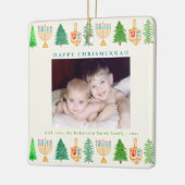 Chrismukkah Foto Gepersonaliseerde Vakantie w/jaar Keramisch Ornament (Links)
