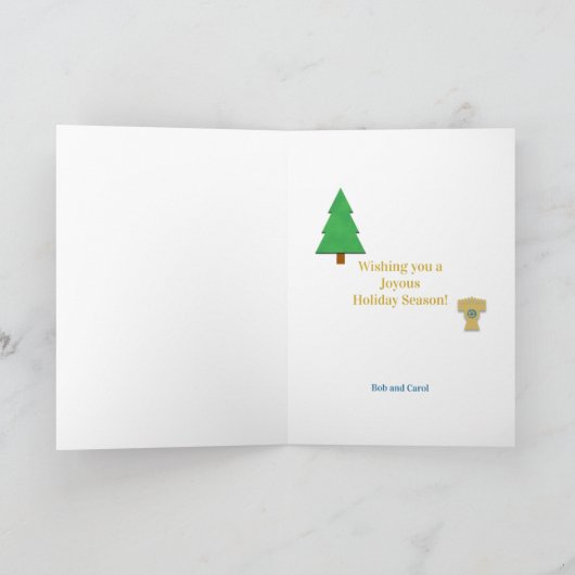 Chrismukkah Fotoboom en Menorah Kaart  (Binnen)