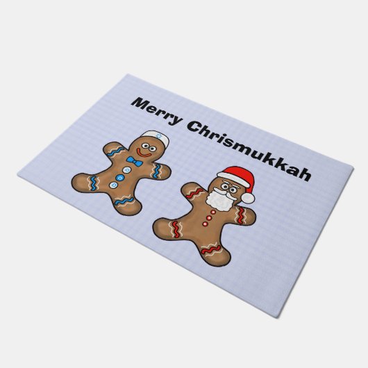 Chrismukkah Gingerbrood Mandedeur Deurmat (Schuin)