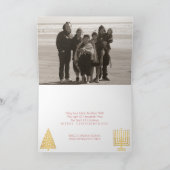 Chrismukkah Gold en Red Holiday Voeg uw foto toe Feestdagen Kaart (Binnen)