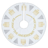 Chrismukkah Gold Menorahs Silver Trees Holiday Kerstboom Rok (Voorkant)