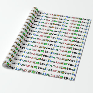 Chrismukkah Graphic Text Gift Wrap Cadeaupapier