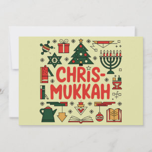 Chrismukkah Hanukka Kerstmis Joods Religieus  Feestdagenkaart