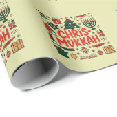 Chrismukkah Hanukkah Kerst Joodse Religieuze Cadeaupapier (Rol Hoek)