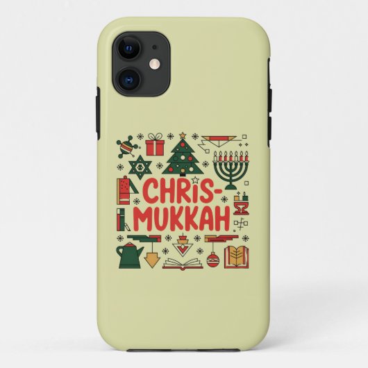 Chrismukkah Hanukkah Kerst Joodse Religieuze Case-Mate iPhone Case (Achterkant)