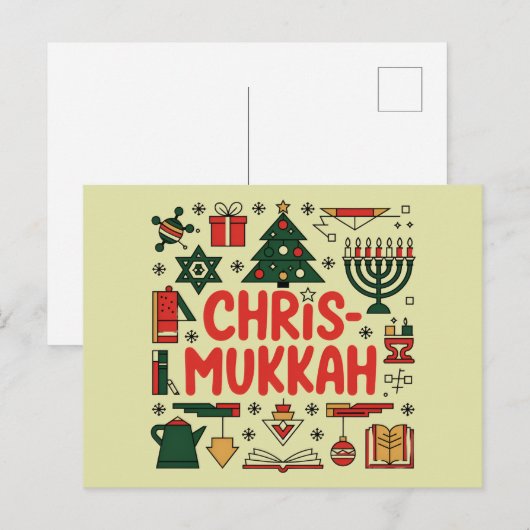 Chrismukkah Hanukkah Kerst Joodse Religieuze Feestdagenkaart (Voorkant / Achterkant)