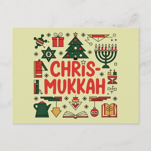 Chrismukkah Hanukkah Kerst Joodse Religieuze Feestdagenkaart (Voorkant)