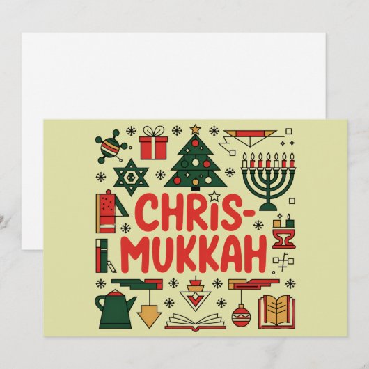 Chrismukkah Hanukkah Kerst Joodse Religieuze Feestdagenkaart (Voorkant / Achterkant)