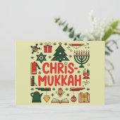Chrismukkah Hanukkah Kerst Joodse Religieuze Feestdagenkaart (Staand voorkant)
