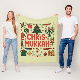 Chrismukkah Hanukkah Kerst Joodse Religieuze Fleece Deken