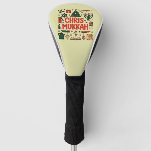 Chrismukkah Hanukkah Kerst Joodse Religieuze Golfheadcover (Voorkant)