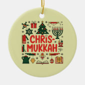Chrismukkah Hanukkah Kerst Joodse Religieuze Keramisch Ornament (Voorkant)