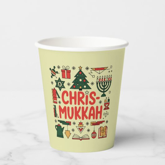 Chrismukkah Hanukkah Kerst Joodse Religieuze Papieren Bekers (Voorkant)