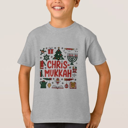 Chrismukkah Hanukkah Kerst Joodse Religieuze T-shirt (Voorkant)