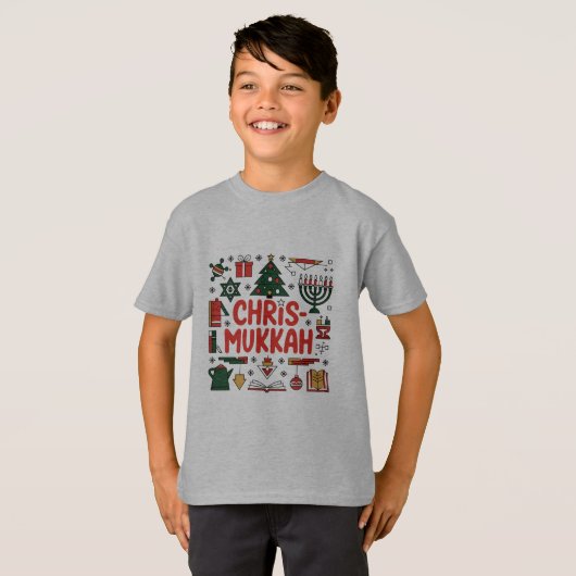 Chrismukkah Hanukkah Kerst Joodse Religieuze T-shirt (Voorkant volledig)