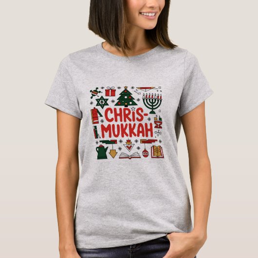 Chrismukkah Hanukkah Kerst Joodse Religieuze T-shirt (Voorkant)