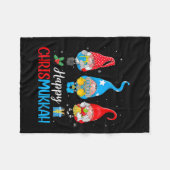 Chrismukkah kabouters Vrolijk Kerstfeest en Gelukk Fleece Deken (Voorkant (Horizontaal))