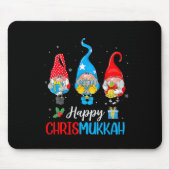 Chrismukkah kabouters Vrolijk Kerstfeest en Gelukk Muismat (Voorkant)