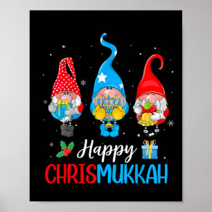 Chrismukkah kabouters Vrolijk Kerstfeest en Gelukk Poster