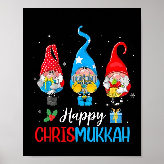Chrismukkah kabouters Vrolijk Kerstfeest en Gelukk Poster (Voorkant)