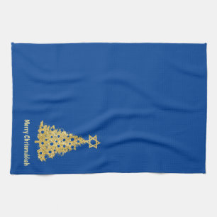 Chrismukkah Kitchen Towel met Tree Star van David Theedoek
