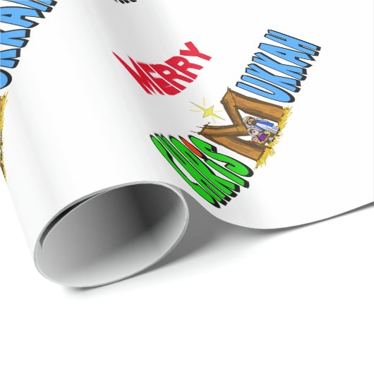 Chrismukkah met Manger als M Gift Wrap Cadeaupapier (Rol Hoek)
